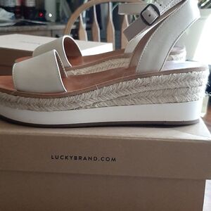 Lucky Brand Cream Espadrilles with Layered Sole